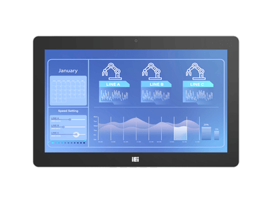 DM2-W156KL-R10 - 15.6" IEI 450 cd/m² Monitor, VGA, HDMI, DisplayPort, USB