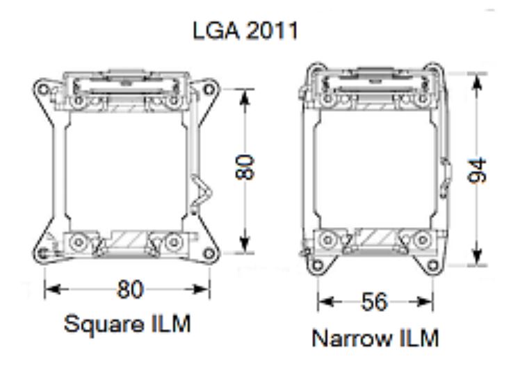 LGA-2011 fan mounting types (Square/Narrow)