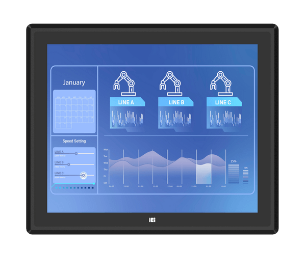 PPC2-C15-ADL-i7/8G-R10 - 17" IEI Panel PC - 12th Gen i5-12400 with 8GB RAM