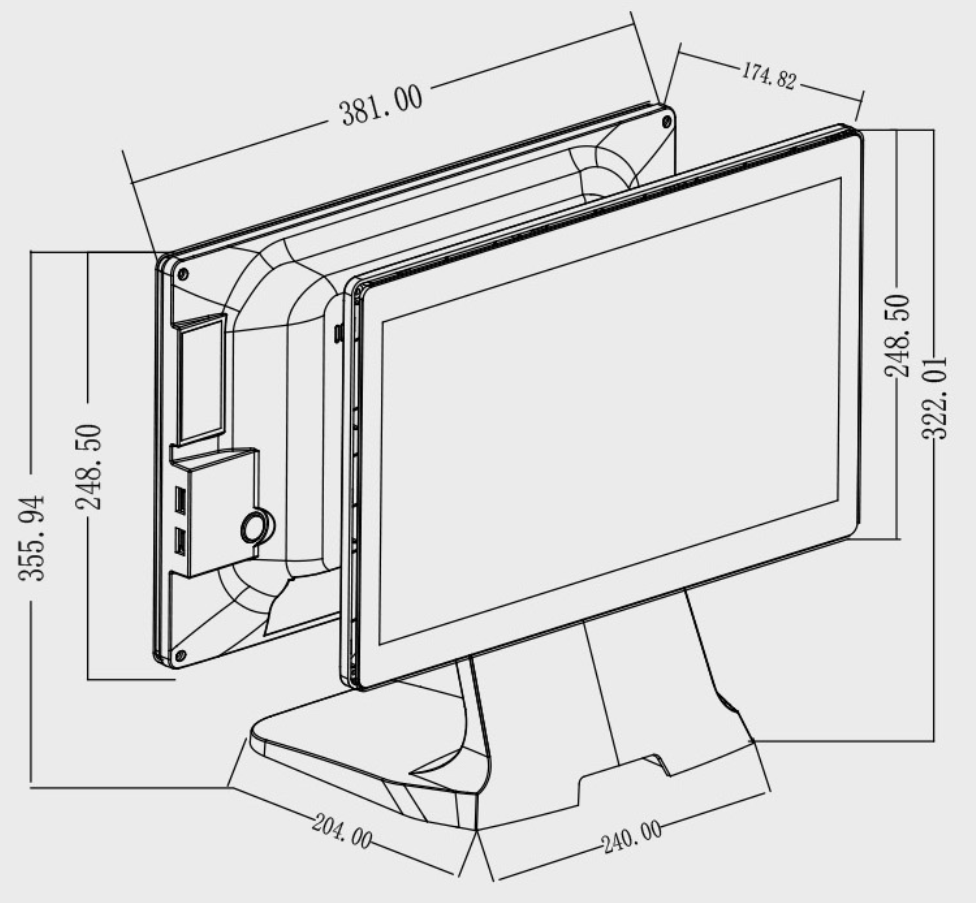 Dual Screen Point of Sale System Black