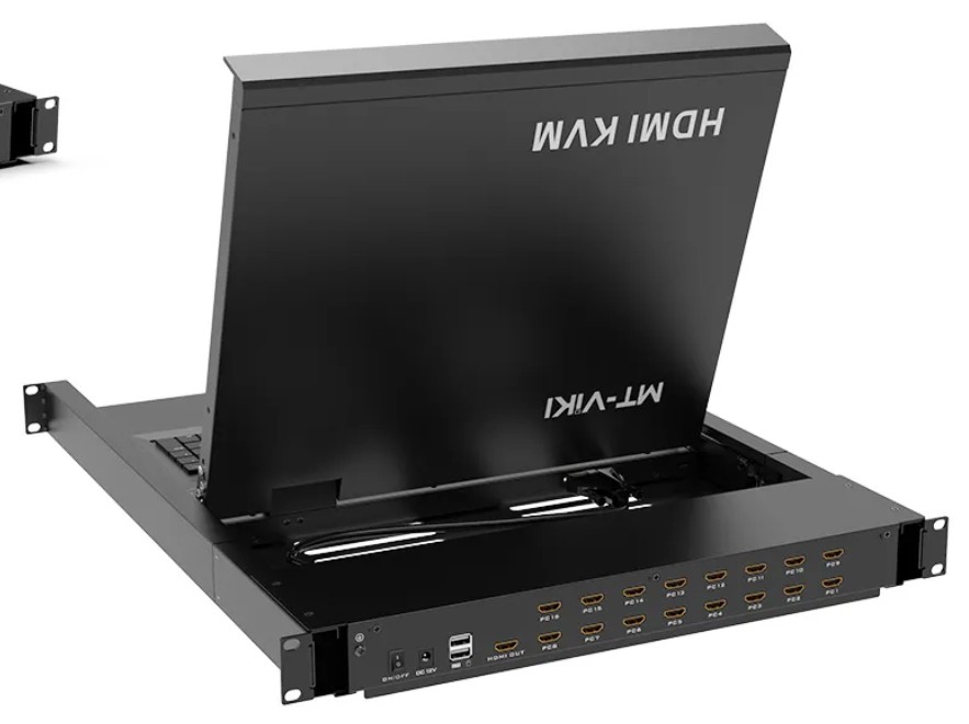17.3" LED HDMI KVM Console 16 Port 1920x1080 1U Rackmount 