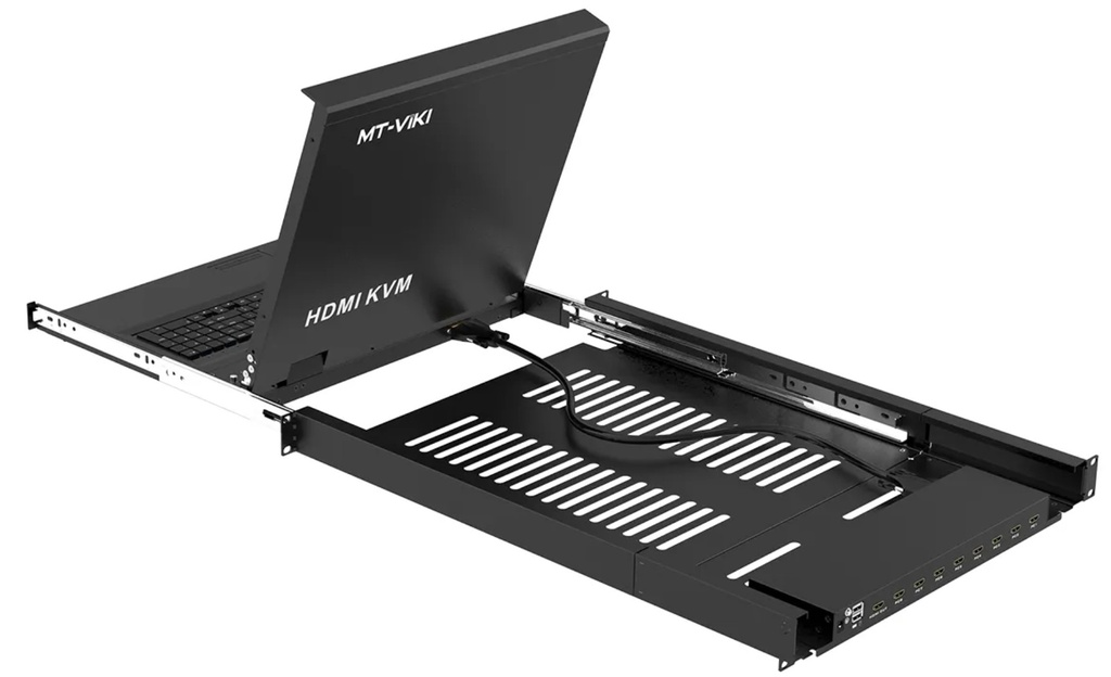 17.3" LED HDMI KVM Console 8 Port 1920x1080 1U Rackmount