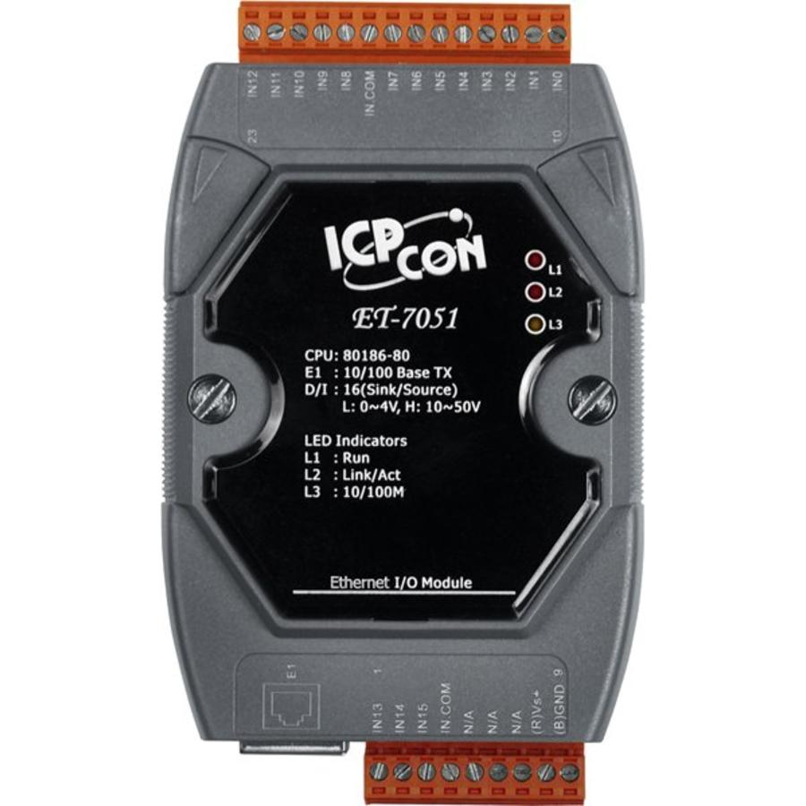 ICP DAS Remote IO Modbus TCP with 1 LAN and 16 DI Count