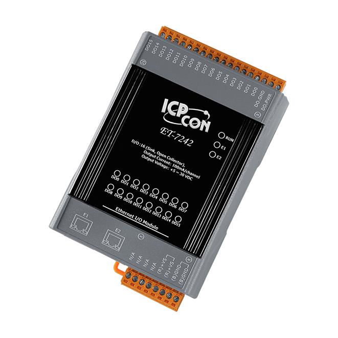 ET-7242 CR ICP DAS Remote IO Modbus TCP with 2 LAN and 16 DO