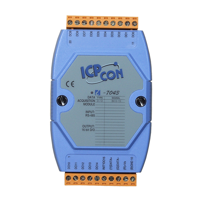 ICP DAS Remote IO DCON Protocol RS485 16DO (Sink)