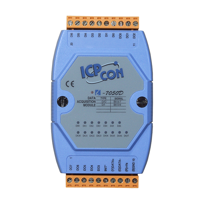 ICP DAS Remote IO DCON Protocol RS485 7DI 8DO with Display