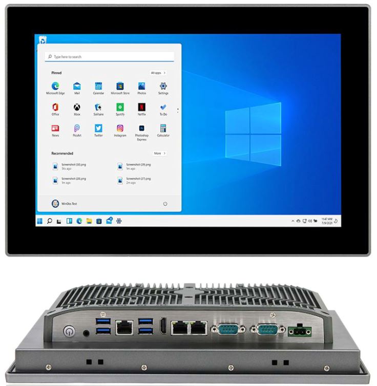 12.1" Panel PC - J6412 IP65 with RAM SSD