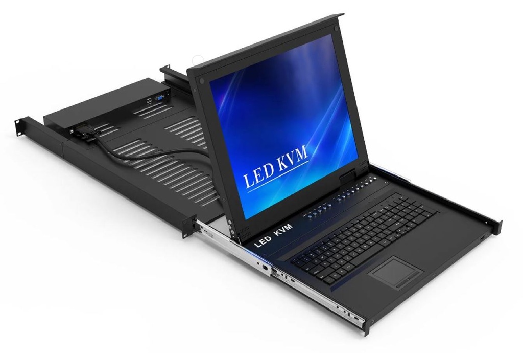 17.3" LED HDMI KVM Console 16 Port 1920x1080 1U Rackmount 