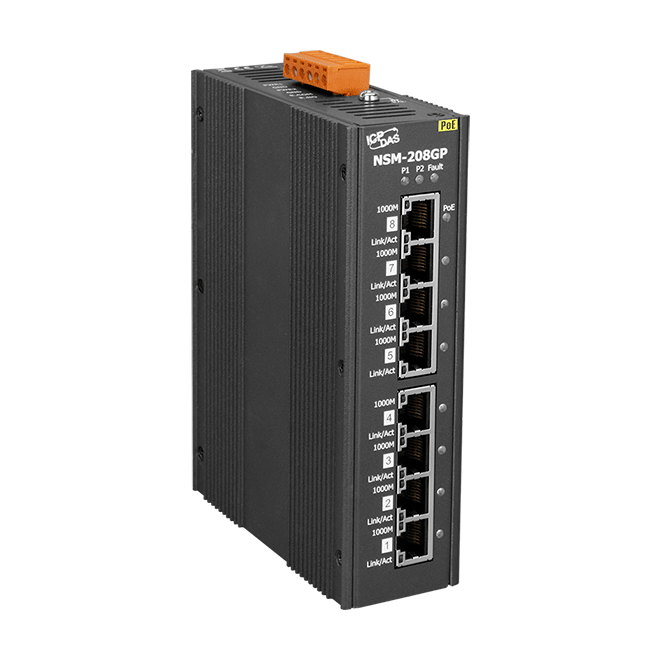 ICP DAS Unmanaged 8-Port PoE Gigabit Ethernet GBE Switch