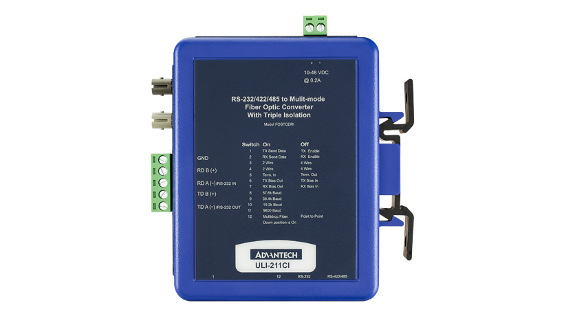 Advantech ULI-211CI RS-232/422/485 Serial to Fiber Converter