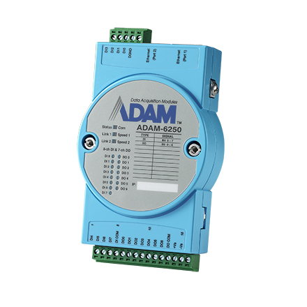 Remote IO Modbus/MQTT/RESTful with 2 LAN, 7 DI, 8 DO