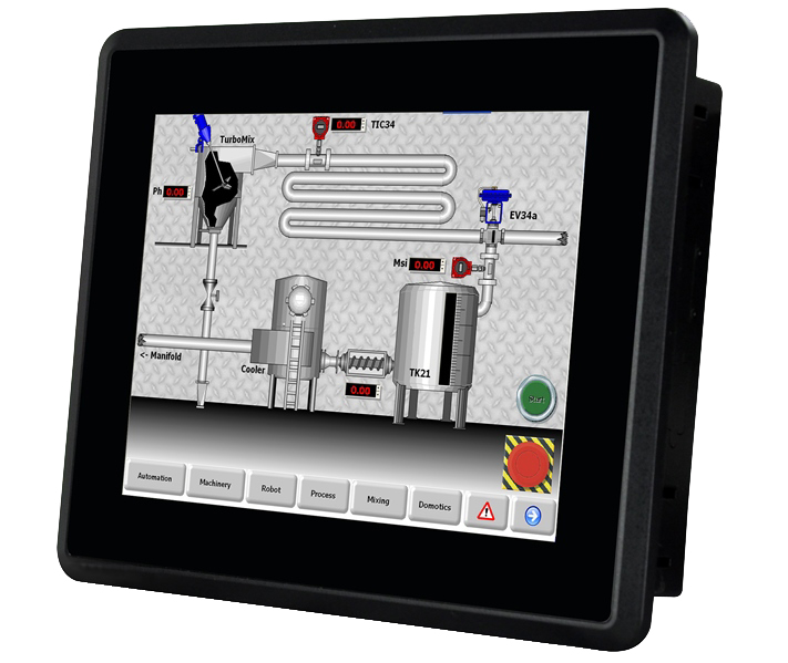 8" IEI Industrial Panel Mount Touchscreen, Resistive Touch