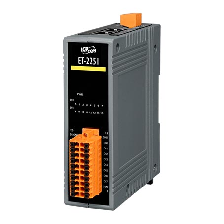 ET-2251 CR ICP DAS Remote IO Modbus TCP with 2 LAN and 16DI