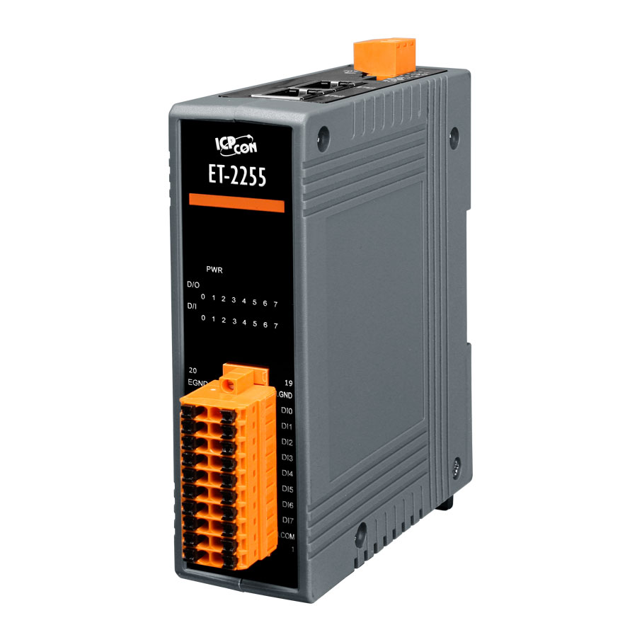 ICP DAS Remote IO Modbus TCP with 2 LAN, 8DI, 8DO