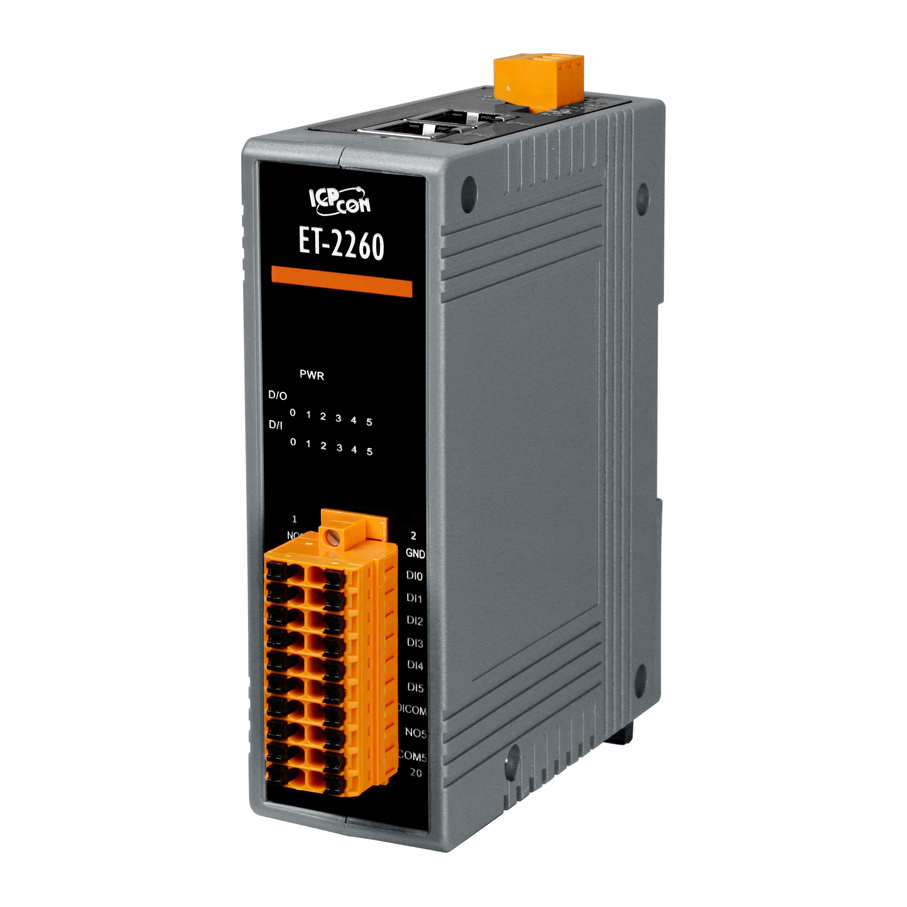 ICP DAS Remote IO Modbus TCP with 2 LAN and 16DI