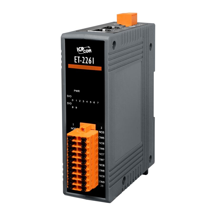 ICP DAS Remote IO Modbus TCP with 2 LAN and 10 Power Relay