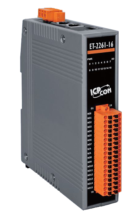 ICP DAS Remote IO Modbus TCP with 2 LAN and 16 Power Relay
