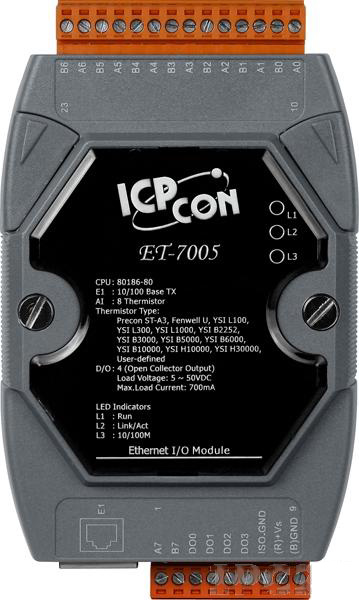 ICP DAS Ethernet I/O Module 8 Thermistor IP + 4 DigO