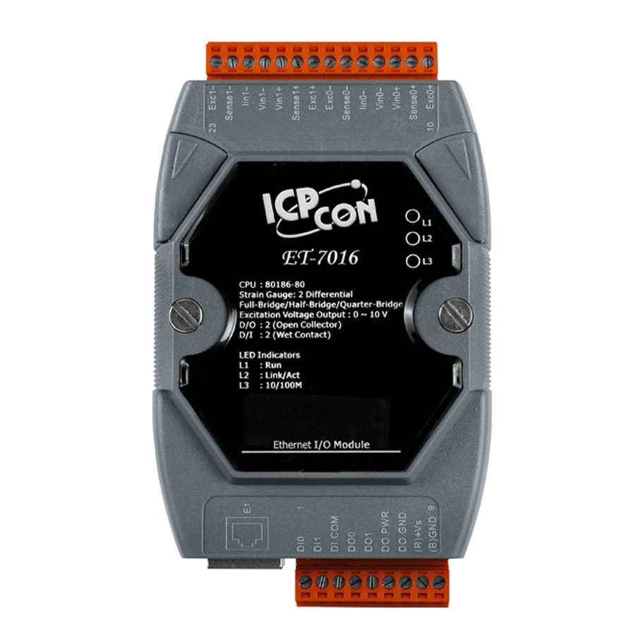 ICP DAS Remote IO Modbus TCP with 1 LAN, 2 SG, 2 DI, 2 DO