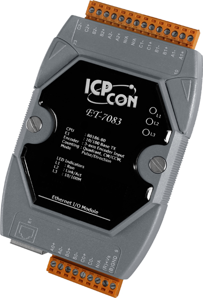 ET-7083 CR ICP DAS Remote IO Modbus TCP with 1 LAN and 3 Counters