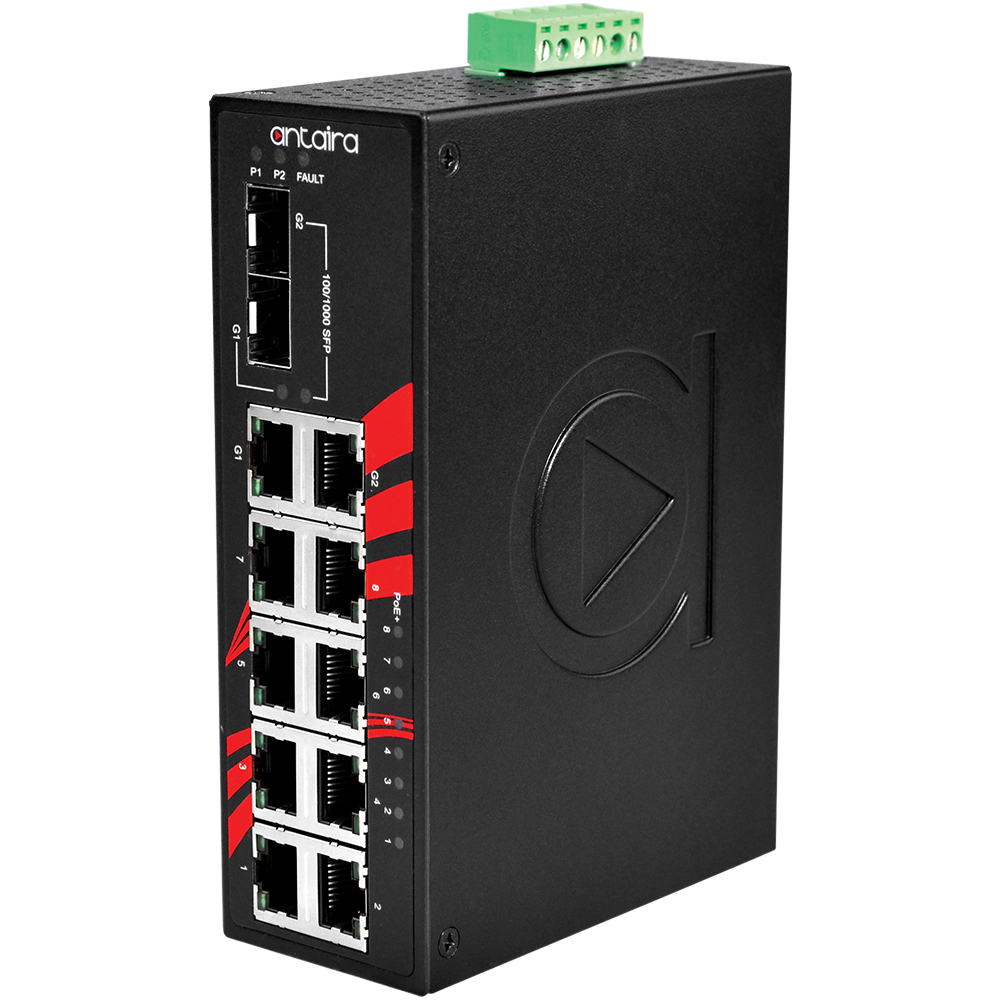 Antaira Managed 10 POE GBE SFP Switch