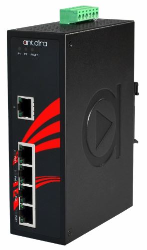 Antaira Unmanaged 5POE GBE Switch 12-36V